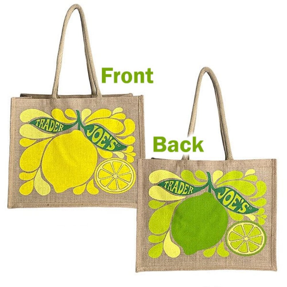 New Trader Joe’s Citrus Jute Bag - Lemon And Lime… - image 1